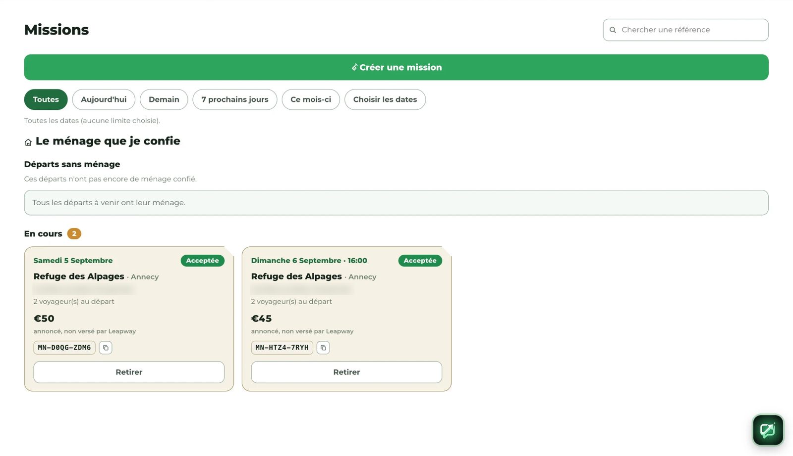 Les missions, l’accueil et la maintenance au même endroit.